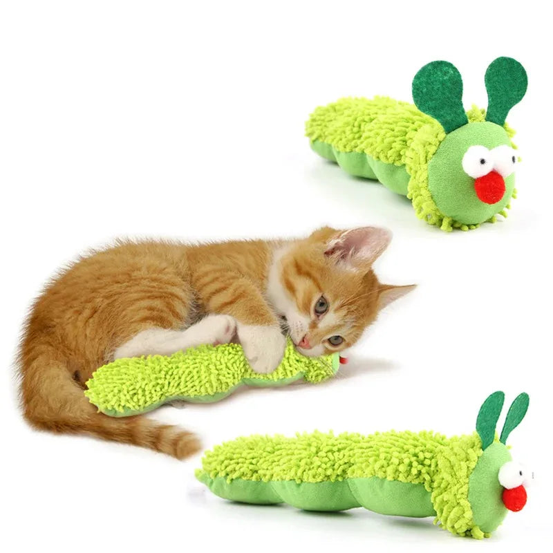 Cat Chew Toys Caterpillar Catnip Molar Toy Silvervine Cat Teaser Interaction Toy Clean Mouth Kitten Toy Pet Supplies Accessories